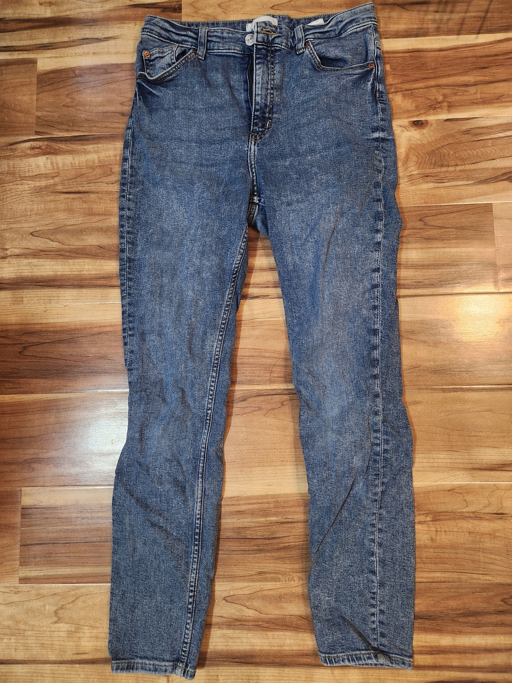 H&M Women's Blue Straight-Leg Jeans